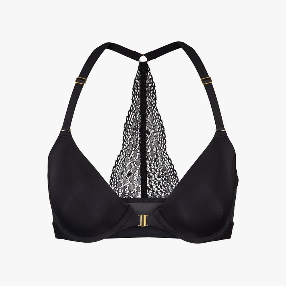 Lively The Racerback Front Close T-Shirt Bra 32DDD Jet Black NWT